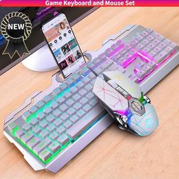 GX2 Wired Combo 104 Keys LED Light Changeable Waterproof RGB Backlit Gaming Mechanical Keyboard And Mouse Set for Desktop Laptop 240529