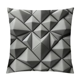 Throw Pillow Covers Decorative Simple Geometric Accent Pillow Case Soft Cushion Handmade Pillowcase Bed Couch Bedroom Dark Grey