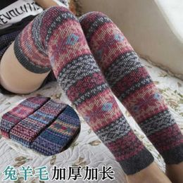 Women Socks Autumn And Winter Thickened Wool Warm Sock Cover Japanese Cashmere Lengthened Over Knee Long Tube Leg High Soc