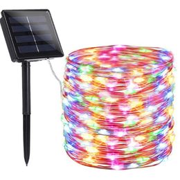 20m 50 100 200 Led String Lights Solar Outdoor Garden Party Copper Wire Lighting Christmas Garland Fairy Waterproof White Strings 310P