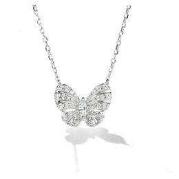 CAMBINO Butterfly Simulato Diamond Cioncant Real 925 Sterling Silver Party Wedding Pendants Necklace for Women Girl Jewelry Gift PPP PPP