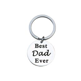 Hot Father's Day gift Best Dad Ever creative cartoon stainless steel keychain
