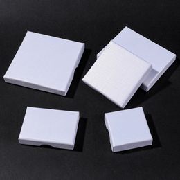 Classic Design DIY Handmade 24pcs Cardboard Jewelry Boxes White Display Box For Bracelets Earrings Square Paper Holder Gift Box