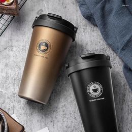 Water Bottles Simple Insulated Coffee Mug For Men And Women Office With Cover Portable Stainless Steel Handy