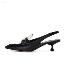 Design Sandals Fashion for Women Summer Pointed Toe Kitten Heel Zapatos Shallow Slip-on Sandalias Female Eleg f8a