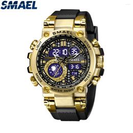 Wristwatches Smael Sports Watch Men Military Digital Quartz 8093 Waterproof 50M Swimming Alock Clock Army