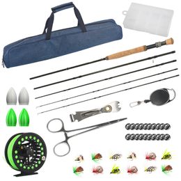 Goture 8FT Fly Fishing Rod And Reel Combo Set 2.43M Medium-fast Double Tips Fly Rod Pre-spooled Fly Reel & Line &Fishing Bag