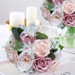 Decorative Flowers Artificial Box Realistic Fine Workmanship DIY Wedding Bouquets Home Decoration Long-lasting