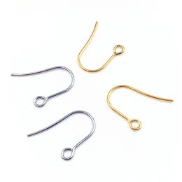 100PCS Wholesale Stainless Steel Gold Silver Colour Earrings Hooks Findings Fittings DIY Earrings Base Part Jewellery Making Accessories 237A