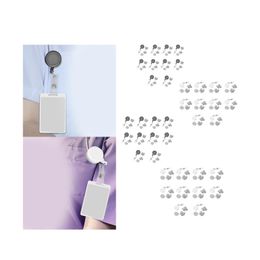 10Pcs Retractable ID Badge Holder DIY Telescopic Cable Easy Pull ID Buckle Key Chain for Nurses Employee Office Teacher Worker