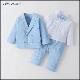 Clothing Sets Biobella Baby Boy Spring Autumn Clothes Suit Formal Birthday First Baptism Soild Handsome Elegant Infant 3-18 Month Outfits