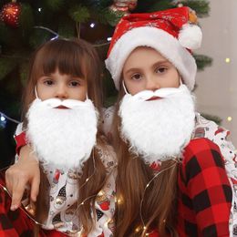 5/1PCS Santa Claus Beard Xmas Simulated Beard White Beard Decorative Christmas Cosplay Costume Prop Xmas Party Decor Supplies