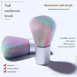 1pc Portable Diamond Nail Clean Brush Multicolor Gradient Mini Mushroom Shape Duster Brush For UV Gel DIY Manicure Tools