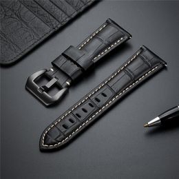 Watch Bands Bamboo Pattern Genuine Leather Watchbands Accessories Stainless Steel Buckle High Quality Replacement Watches Straps 325i