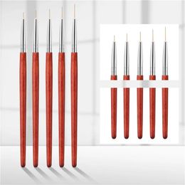 5Pcs French Stripe Nail Art Liner Brush Set Tips Ultra-thin Line Drawing Pen Dual End UV Gel Painting Brushes Manicure Tools