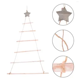 Decorative Figurines Coheali Christmas Hanging Pendants Branch Ladder Wall Decoration Wood Rack Xmas