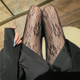 Lolita Girls Cute Pentacle Print Tights Women Sexy Gothic Punk Magical Five-Pointed Star Mesh Fish Net Pantyhose Body Stockings