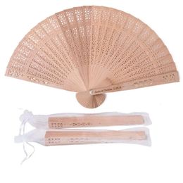 Fan Wooden 50pcs Favors Personalized and Gifts for Guest Sandalwood Hand Wedding Decoration Folding Fans Salwood H s