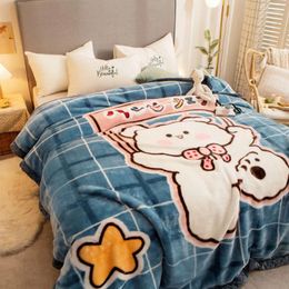 Blankets Coraline Thick Blanket Flannel Print Cover Double Warm Plush Art Fluffy Comfy Bed Soft Mantas De Cama Home Textile