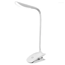 Table Lamps LED Clip On Book Light Reading Lamp Rechargeable 3 Brightness Levels 14 Eye Protection Bulbs White
