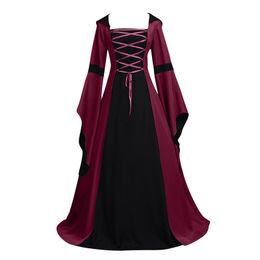 Halloween Gothic High Taille Renaissance Women Victorian Kleid WDEC-032