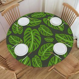 Table Cloth Just A Bunch Of Leaves Round Soft Fibre Decor