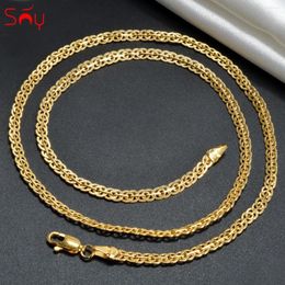 Chains 18K Gold Plated Link Chain Necklace For Women Man Cross 5mm Width Color Choker Classic Trendy Daily Wear Wedding Party Gift