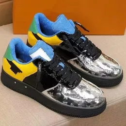 Designer Trainer Sneaker Virgil Casual Scarpe in pelle di pelle di vitello ABLOH Black Green Rosso Overlay Blu Overlay Piattaine Sneaker Bassa Sneaker Taglia 36-45 5,08 06