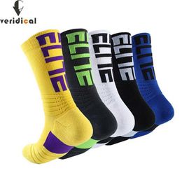 Men's Socks Elite Athletic Sport Socks Nylon Damping Bright Colour Bike Running Football Outdoor Basketball Cycling Travel Socks Fashion Y240528