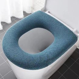 Toilet Seat Covers Universal Cover Pure Colour Pumpkin Pattern Closestool Mat Thickening Cushion Bathroom Accessories