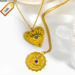 CARLINE Großhandel Neues Design Zirkon Augen Halskette für Frauen Schmuck Edelstahl Gold plattiert Schmuck für Geschenk