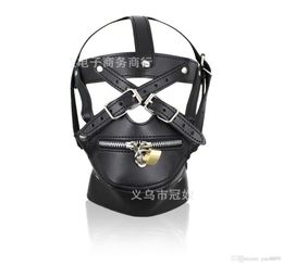 BDSM Sex Toys Black Leather Head Harness With Muzzle Leather Muzzle Bondage Restraint Gear Adult Sex Product A9903790738