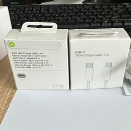 OEM Quality 240W PD Kable do iPhone'a 15 Szybkie ładowanie 2M 6 stóp USB C do typu C Pletający kabel jabłkowy sznurki Szybkie iPhone ładowarki kabel iPhone 15 plus pro max