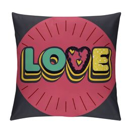 Valentines Day Pillow Cover ,Polka Dots Heart Love Decorations Holiday Farmhouse Decorative Pillow Case Decor for Sofa Couch