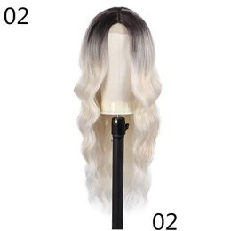 Synthetic Wigs Lace Front Wig For Women Natural Middle Part Cosplay Party Hair Colour Long Wavy False Drop Delivery Products Dhknj