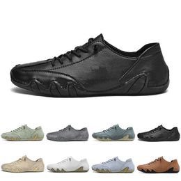 Style18 GAI Men Women Casual Shoes Designer Flat Sneaker Leather Fashion Black Beige Teal Navy Brown Grey Dark Charcoal Man Trainers Sports Sneakers
