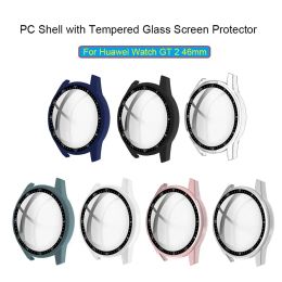 Dial Scale Protective Case For Huawei Watch GT 2 46mm PC Shell Tempered Glass Screen Protector Smart Watch Accessories