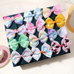 Hair Accessories 1PC Baby Lovely Bows Hairclip Cartoon Sweet Jojo Bow Hairpin Girls Delicate Headwear for Kids Toddler Hair Accessories Y240529