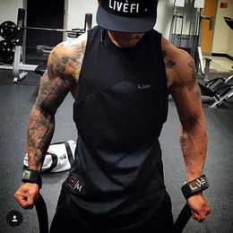 Men's Tank Tops Mens brand gym clothing bodybuilding single body sports vest mens fitness shirt mens sleeveless vest casual cotton top Y240522