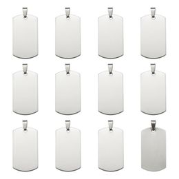 50pcs 201 Stainless Steel Rectangle Blank Stamping Tag Pendants with Snap on Bail F80 Supplies for DIY Jewelry Necklace Making 211014 318q