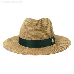 Wide Brim Hats Bucket Hats Fashion Straw Hats Luxury Bucket Hat For Men Women Solid Color Jazz Cap Top Caps Designer Panama Hat With Red Green Ribbon Sunhat
