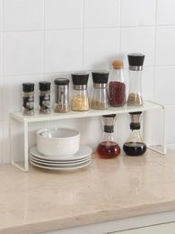Kitchen Storage White Adjustable Countertop Organizer Expandable Cabinet Shelf Rack Organization And For Pantry