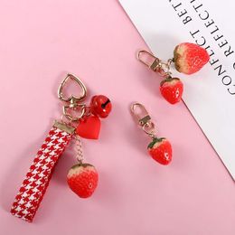 Simulated Fruit Women Jewellery Bag Pendant Gift For Friend Backpack Pendant Strawberry Heart Keychain Key Holder Key Accessories