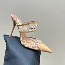 Love Sxey Cut-Outs Sandals Designer Sandal Women Love Mesh Heel Sandal Glitter Crystal Slippers Heart Shaped Pointed Toes Dress Shoes High Love Heel Sandals With Box