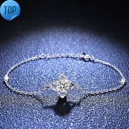 Wholesale Moissanite Diamond Round Tennis Bracelet for Women Geometric Shape Bangle 925 Sterling Silver Luxury Jewellery