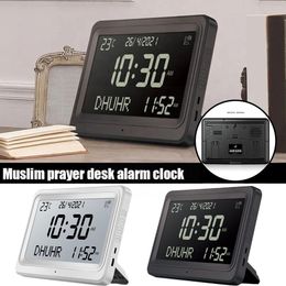 Muslim Prayer Desk Alarm Clock 8 Azan Clock Prayer Voice Al-Fajia LCD Islamic Sounds Multi-languages Larger Screen Wall V9C6