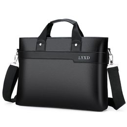 Jun Briefcase Shoulder Bag Handbag Laptop Men's Leather Folder For a4 Documents Designer Tote Chain Business Travel Messenger Ba 220221 270H