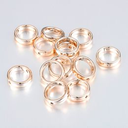 50pcs 15mm Round Frame Wrapped Bead Double Hole Ring Spacer Beads Cap for Jewelry Making DIY Bracelet Necklace Accessories