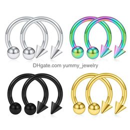 Nose Rings & Studs Fashion Horseshoe Fake Ring C Clip Bcr Septum Lip Piercing Falso Hoop For Women Eyebrow Body Jewellery Drop Delivery Dhy0Z