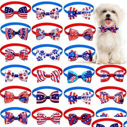 Dog Apparel Accessories 50/100Pcs Bow Tie Bk Bowties Neckties For Small Dogs Pet Cat Puppy Bowtie Grooming 4Th Of Drop Delivery Home G Dhzbx